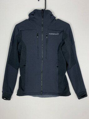 Norrona Women's Trollveggen Powerstretch Pro Zip Hoodie Jacket Small Caviar